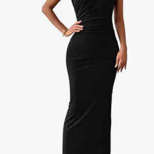Women Ruched Bodycon Maxi Dresses Summer Casual